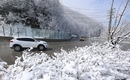 조심조심…눈 내린 대관령